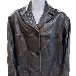 Men's Genuine Leather Jacket - Size L - W NEW YORK - by Winlit